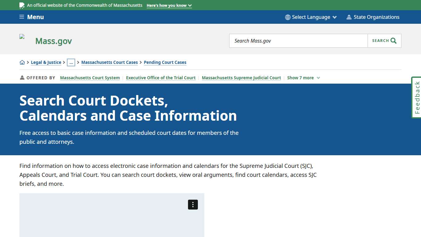 Search Court Dockets, Calendars and Case Information Mass.gov